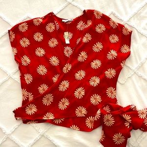 Madewell NWT blouse with snaps and tie on side